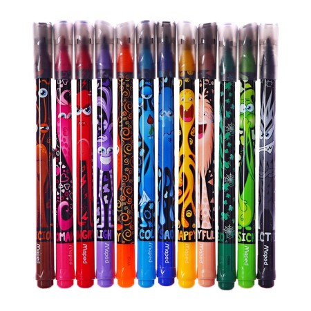 COLOR’PPS MONSTER drawing set: 12 felt -tip pens, 15 plastic colored pencils, decorated-3