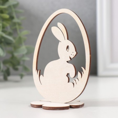 Easter decor "Rabbit" 6.5x4.7x9.3 cm (set 2 parts) White-2