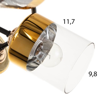 Harder chandelier 6x60W E27 brown, gold 70.5x32.5x21cm-5