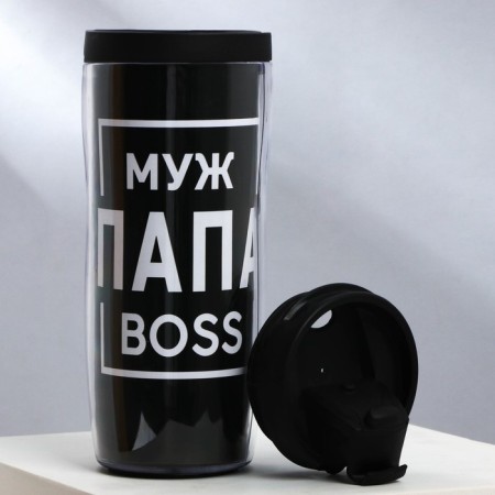 Thermost man with an insert "Husband dad Boss" 350 ml-1