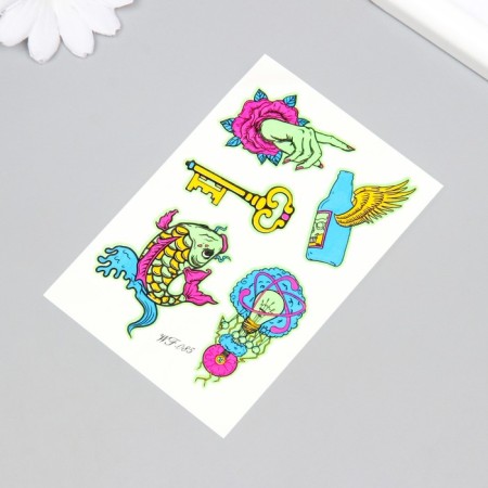 Tattoo on the body phosphorus color "wonderful dreams" 14.3x7.5 cm-1