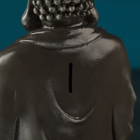 Piggy bank "Buddha with lotus" Gray stone, 31cm-4
