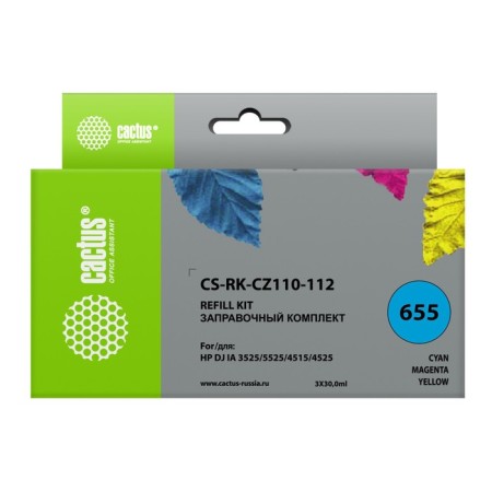 Cactus CSTus CS-RK-CZ110-112 ink for HP DJ IA 3525/5525/4515, 3x90 ml, multi-colored