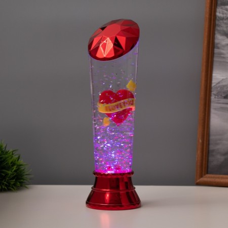 Lava LABE "Heart" LED 3HAAA, USB red 6.5x6.5x23.7cm-3