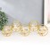 Summary metal, glass for 5 candles "double rings" d-4.5 cm gold 33.5x6.5x12.5 cm