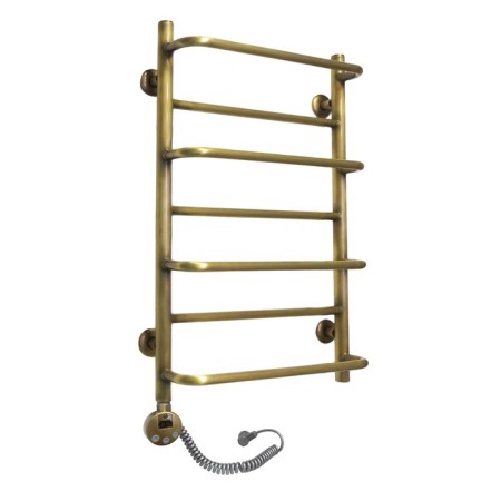 Domoterm electric heated towel rail "Orpheus", 500 x 700 mm, 7 crossbars, left, bronze-1