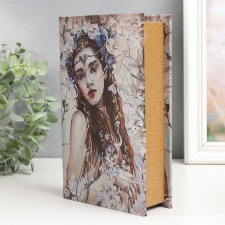 Сейф-книга дерево кожзам "Девушка-лето" 21х13х5 см-1