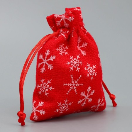 Bag gift canvas "Morozko", snowflakes, 10 x 12 cm +/- 1.5 cm, New Year-2