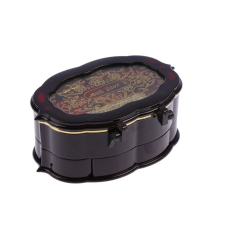 Musical box "Oval with boxes" 8x11.5 cm-3