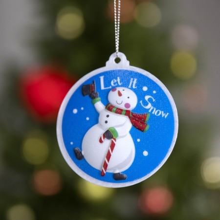 Light suspension "Snowman" 8 cm, batteries LR44x3, glow of multi-1