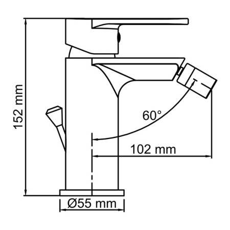 Bida mixer Wasserkraft 7406, one -rod, with a bottom valve, black-1
