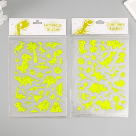 Plastic sticker phosphorus "dinosaurs" mix 27x15.5 cm