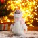Soft toy "Snowman in pink sequins-long legs" 11x37 cm, white-pink