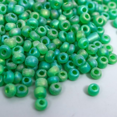 Glass beads 6/0 "chameleon matte. Melange. Forest" 30 g-1