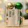 Christmas trees New Year, for the New Year, plastic, d = 3 cm, 6 pcs., Gold and green color