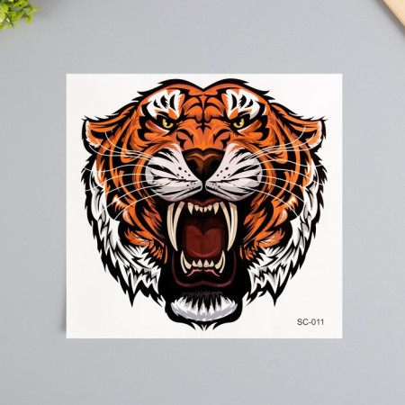 Tattoo on the body color "Tiger with fangs" 38x24 cm