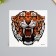 Tattoo on the body color "Tiger with fangs" 38x24 cm