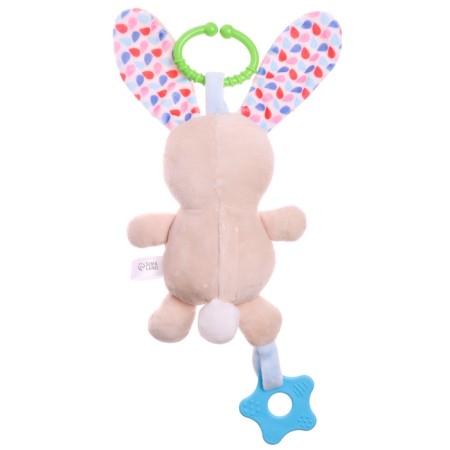 The rattle "Bunny", musical, suspended, beige color-3