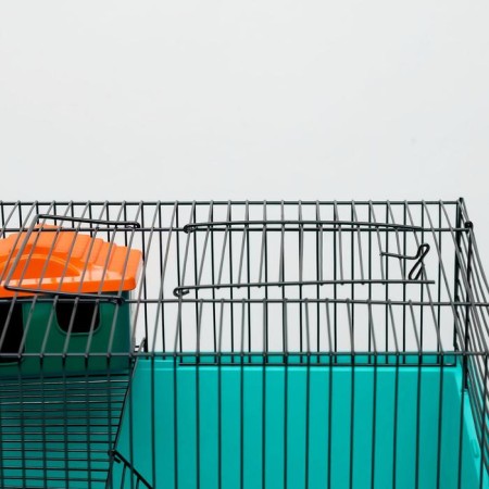 The cage for rodents "Pigzon" No. 4, with a floor, equipped, 37x26x18 cm, turquoise-5