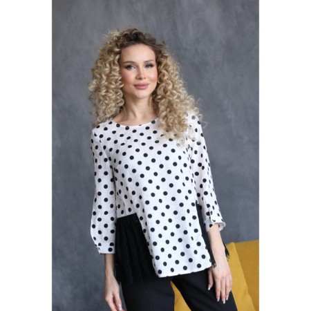 Female blouse, size 42, white-black color-6