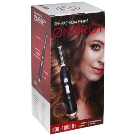 Energy EN-845, 800-1000 W, 2 speeds, 2 temperature conditions, 3 nozzles, black-3