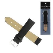Solomon watch strap, 20 mm, genuine leather, L-20 cm, black