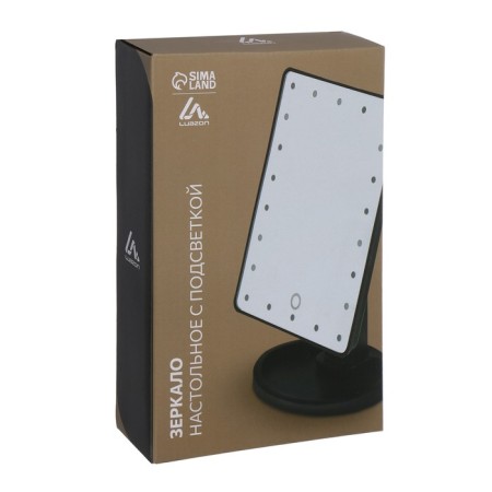 Luazon KZ-06 mirror, backlight, 26.5 × 16 × 12 cm, 4haa, 22 diodes, sensory button, black-8
