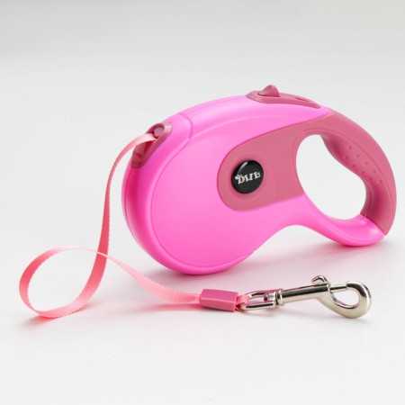 Diil roulette, 5 m, up to 40 kg, tape, rubberized handle, pink