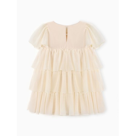 Платье для девочки MINAKU: PartyDress, цвет молочный, рост 122 см-2