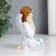 Souvenir Polystone "Girl Angel with a rabbit and flowers" 6x6.5x8.5 cm