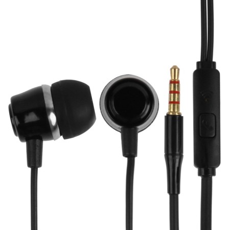 Smartbuy Model v, vacuum headphones, microphone, 93DB, 16om, 3.5mm, 1.1m, package, black