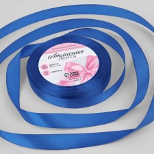 Satin tape, 12 mm × 23 ± 1 m, blue color No. 40