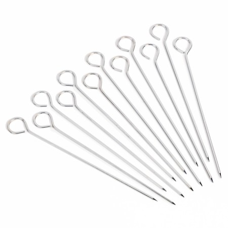 A set of skewers - skewers for barbecue 12 pcs, 20 cm, handle - ring, metal