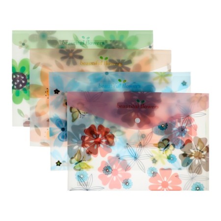 Folder-convert on the button, A4, 180 microns, "Flowers", mix