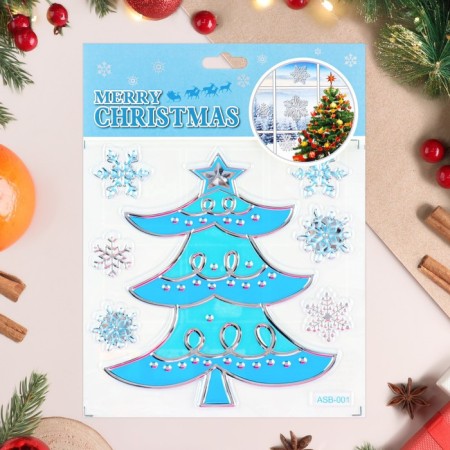 Stickers on the windows "New Year" Christmas tree, 21.5 x 16.5 cm-1