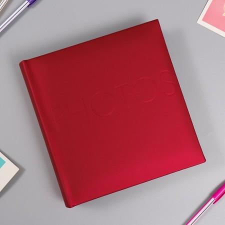 Photo album Deluxe for 200 photos 10x15 cm, boom. Sheets, books. Binding "Cherry"