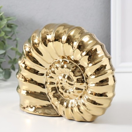 Souvenir ceramics "shell spiral" gold 20.5x6x16 cm-2