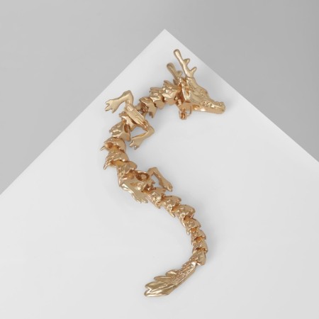 Brooch "Dragon" is long mobile, color matte gold-3