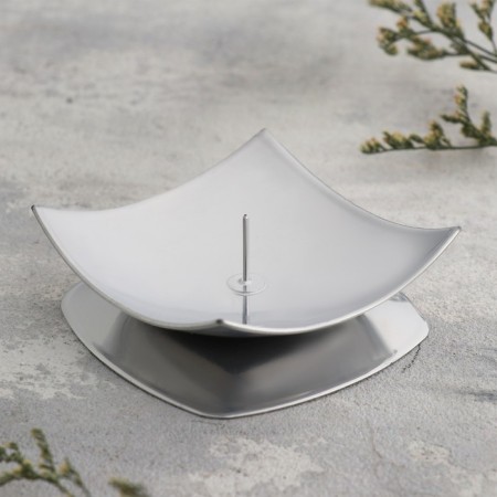 Block "quarter" metal per candle, 7x2.7 cm, chrome-1