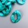 Decor for creativity plastic "Ring for the chain" Malachite set 25 pcs 2.3x1.65 cm