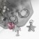 Earrings with the removable element "Transformer" Journey, red-pink color in silver