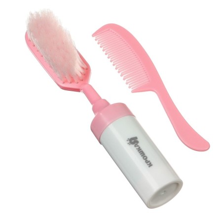 A set of combs with a rattle "Baby", 2 pcs., Pink color, Mix drawing-3