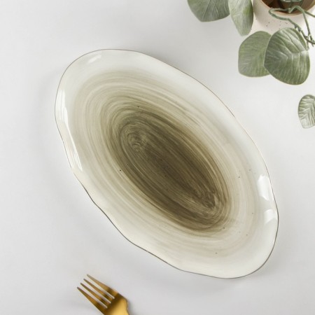 Porcelain shade "Milky Way", 29.5 × 17.5 cm, gray color.