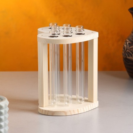 Wooden Kashpo 13 × 12 × 16 cm with 9 flasks "Heart", naturally give beautifully-2