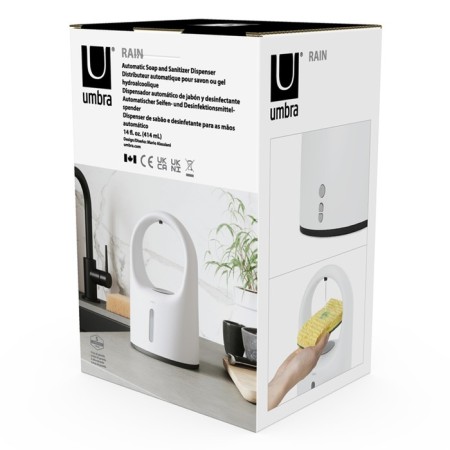 Liquid soap dispenser automatic umbra rain, 414 ml, white color-7