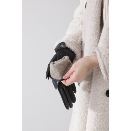 Female gloves, size 7.5, with insulation, black color-2