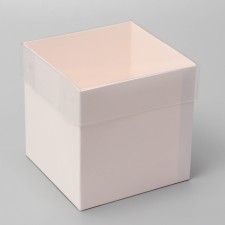 Box for flowers with PVC lid, 12 x 12 x 12 cm, white