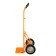The trolley is manual, two -wheeled: load/p 130 kg, orange