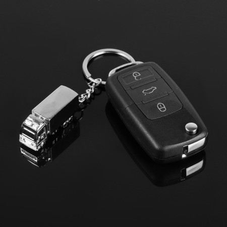 Cartage keychain, "truck", chrome-1