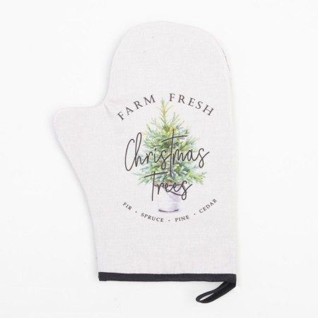 Kitchen "Christmas Trees" mittens-output 20x28 cm, a severity of 19x19 cm, 100% cotton-1